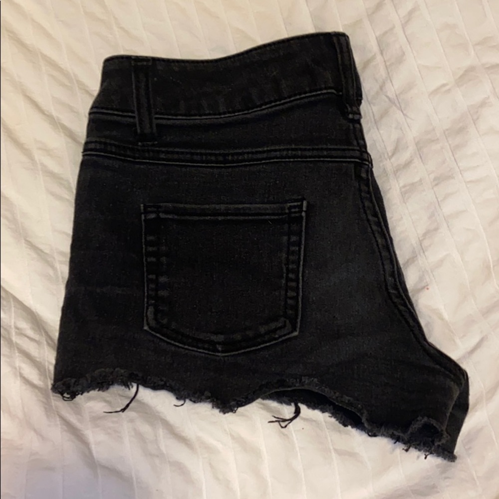 Black jean shorts